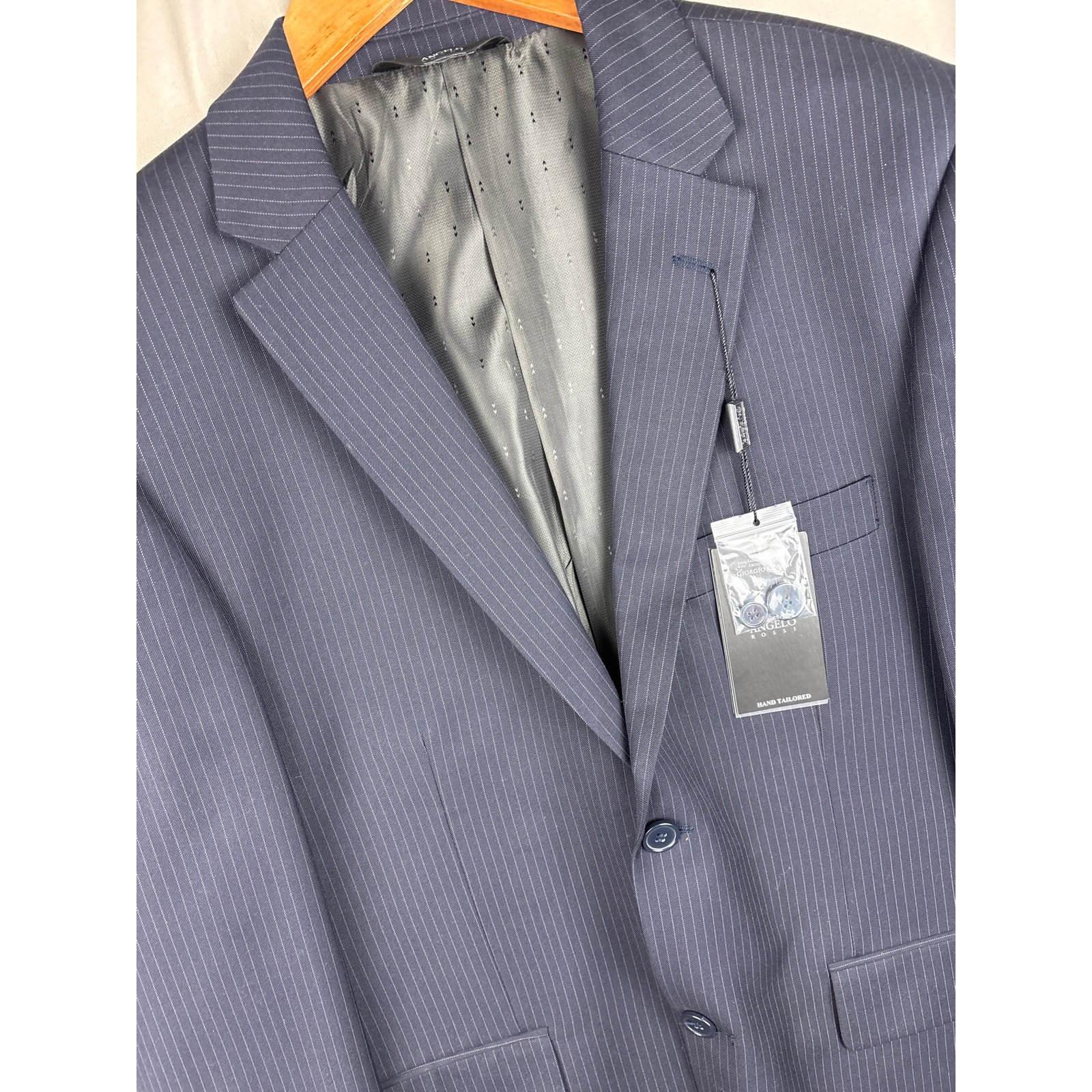 New Angelo Rossi Blazer Menâs Sz 40s 40 S Navy Pinstripe Nwt Sports Coat